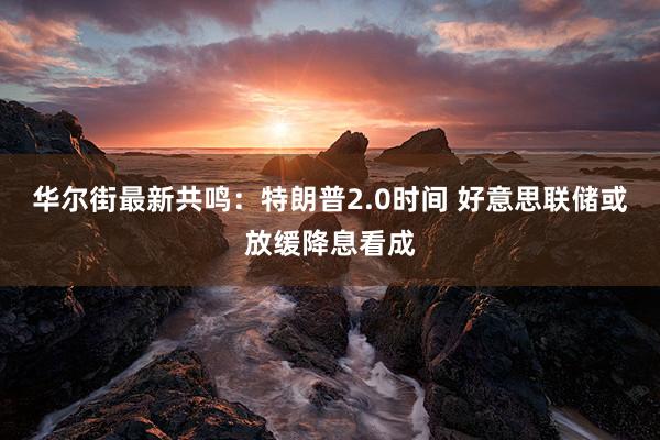 华尔街最新共鸣：特朗普2.0时间 好意思联储或放缓降息看成